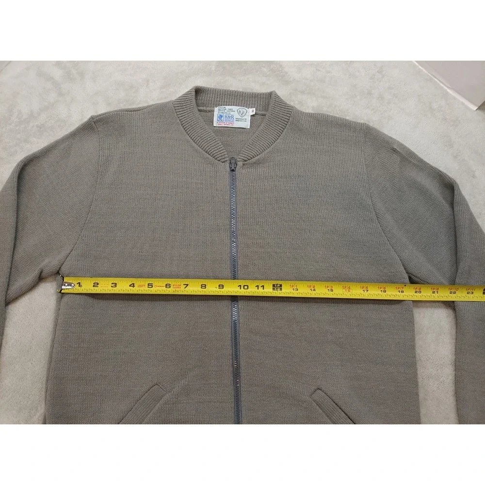 Vintage Gray Cardigan Sweater M Full Zip R&R Uniforms National Park Service USA